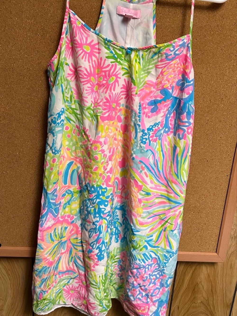 Lilly Pulitzer Multicolor Pink Blue Green Floral Slip Dress